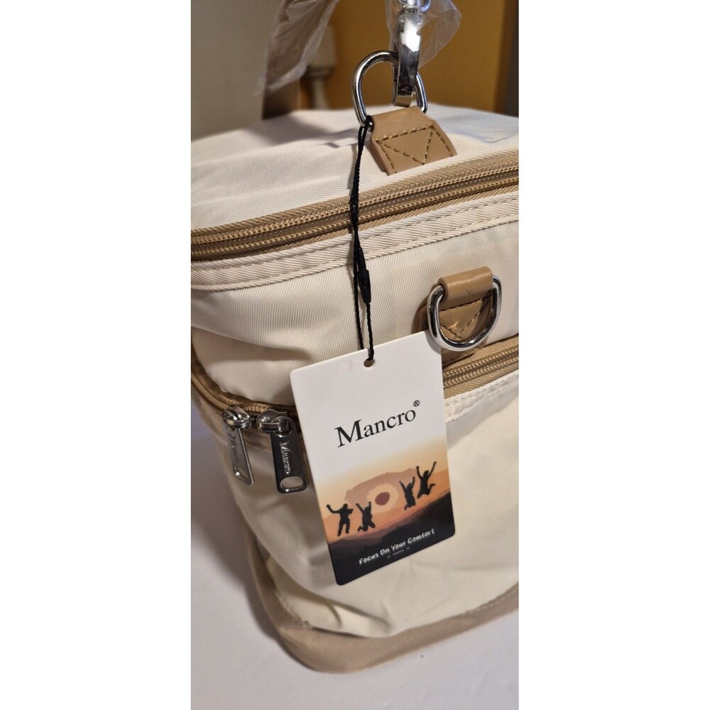 Mancro Insulated Breastmilk Cooler Bag NWT Fits 6 Bottles up to 9oz Travel Cream